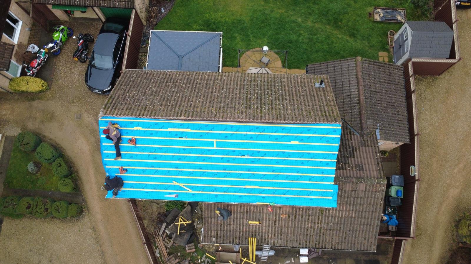 New roof installation